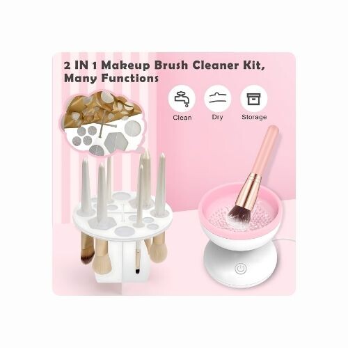 GR3246 منظف ​​فرش المكياج الفائق السرعة ومجفف الفرشاة الكهربائية التلقائي لتنظيف الفرشاة