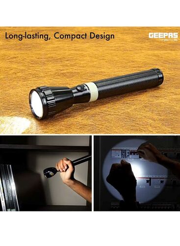 GR3452 مصباح يدوي LED قابل لإعادة الشحن مصنوع من الألومنيوم - مع كرتون