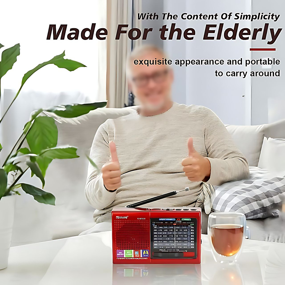 GR3440 راديو متعدد الموجات بالطاقة الشمسية مع كشاف