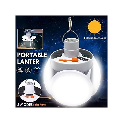 GR3443 مصباح قابل للشحن بالطاقة الشمسية وUSB مع ريموت وعلاقة