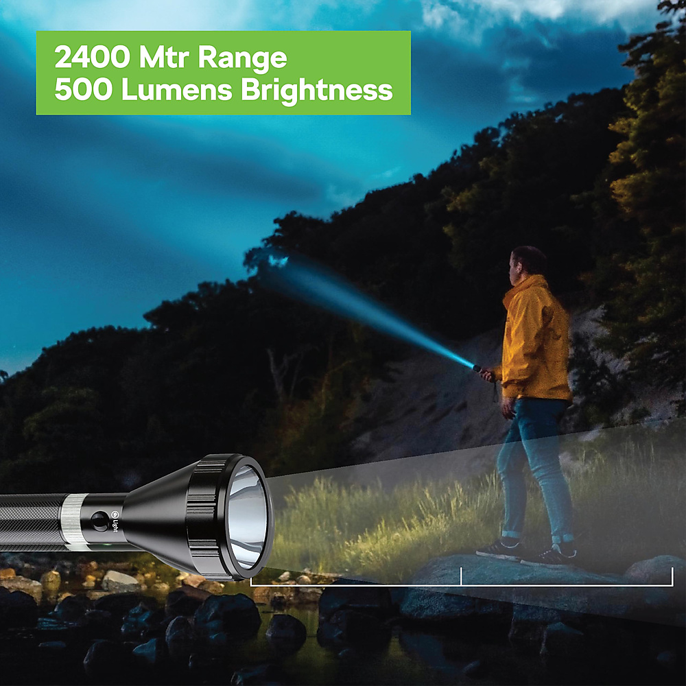 GR3452 مصباح يدوي LED قابل لإعادة الشحن مصنوع من الألومنيوم - مع كرتون