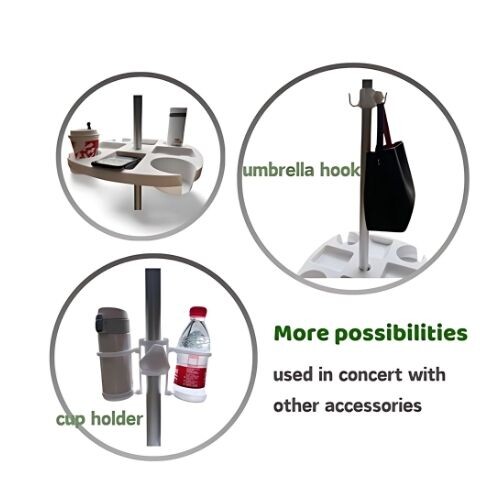 GR504 طاولة مظلة الشاطئ مع قاعدة أكواب