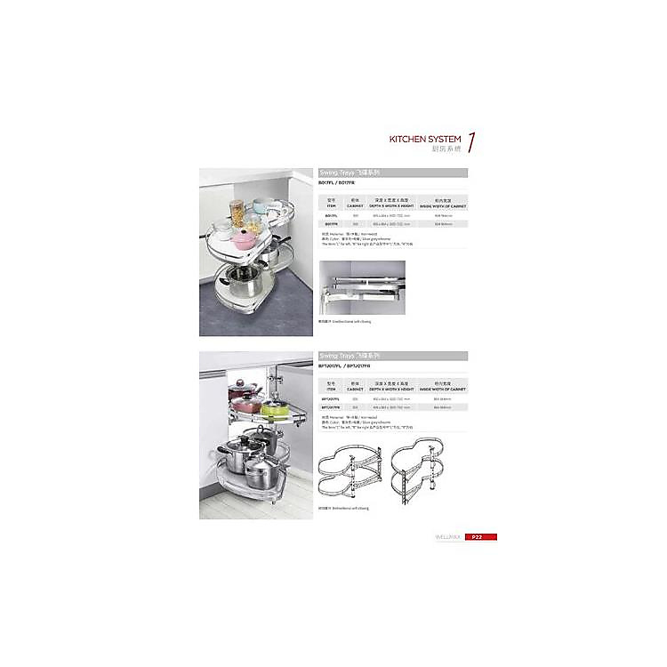 Corner Basket Swing Trays Right