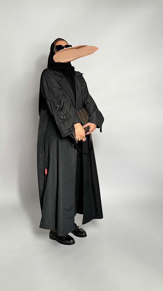 عبايه وفر سايز اسود