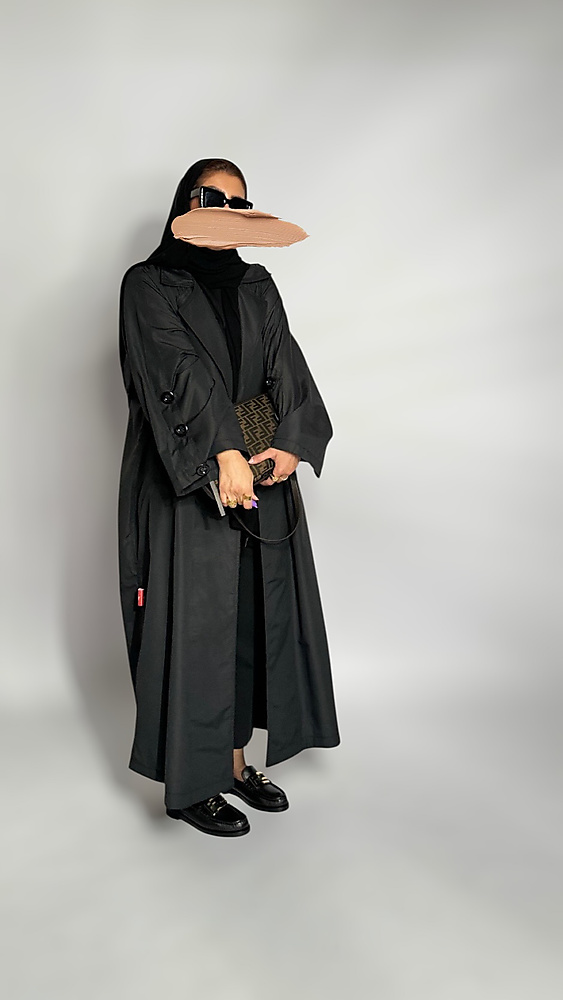 عبايه وفر سايز اسود