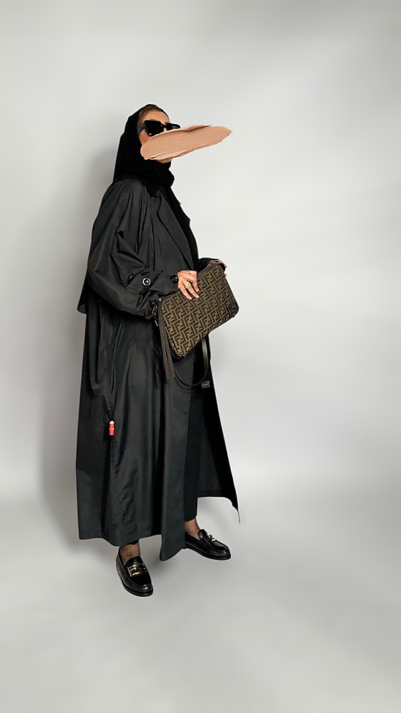 عبايه وفر سايز اسود