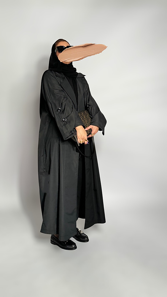 عبايه وفر سايز اسود