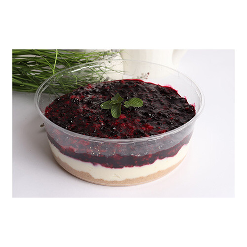 Cheese Pudding with Roseberries
