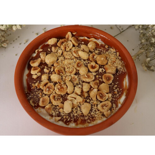 رز بالحليب مع الكراميل والبندق