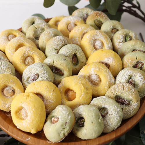 Pistachio Petit Fours and Hazelnut Petit Fours With Saffron
