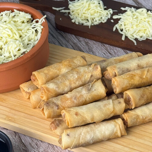 Sausage samosas with mozzarella