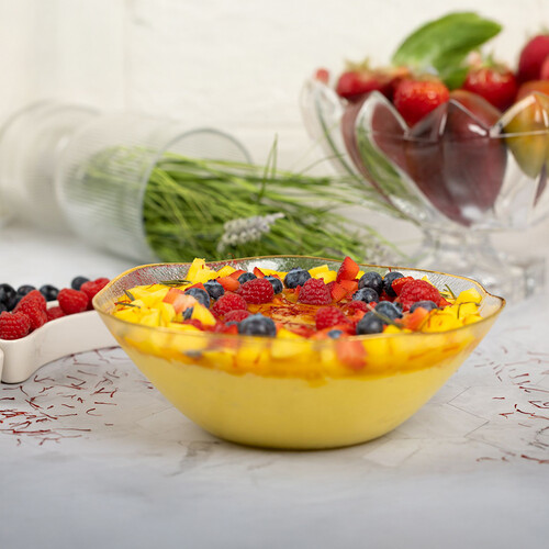 Saffron Mahlabiya with Fruits