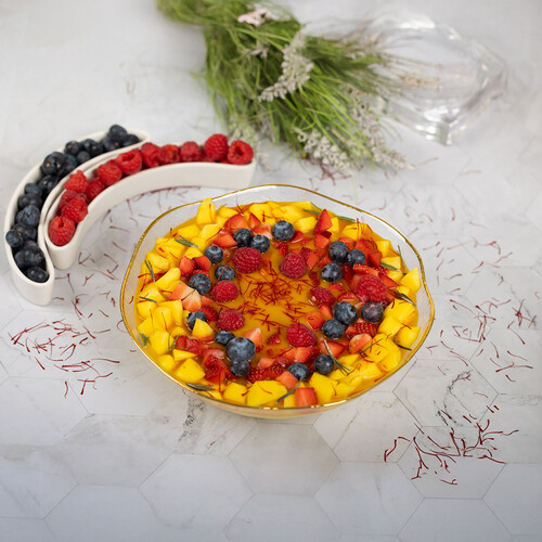 Saffron Mahlabiya with Fruits