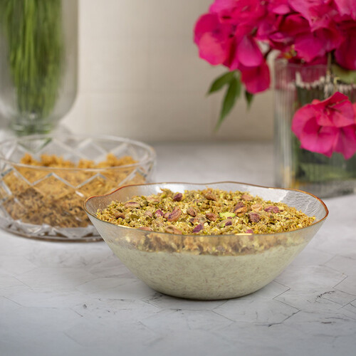 Mahlabiyeh El Kanafeh with Pistachios