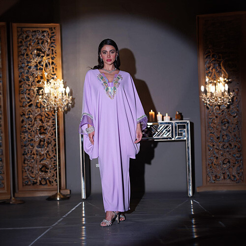 دراعه كريب ناعم مطرزه