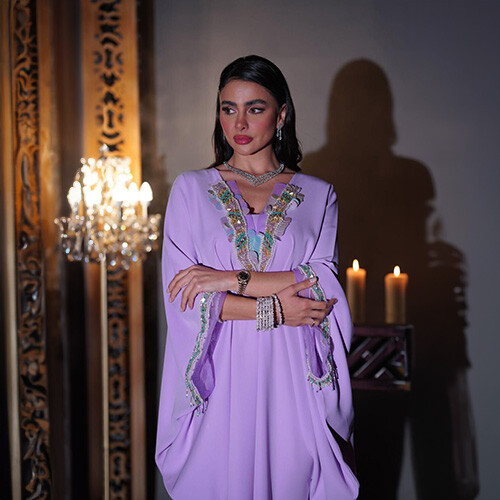 دراعه كريب ناعم مطرزه