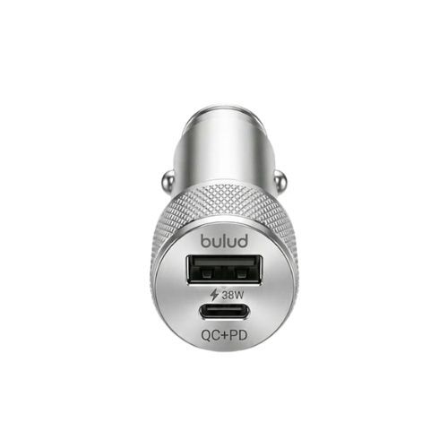 شاحن سيارة بمدخلين pd+usb من ماركة bulud بقوة 38 واط