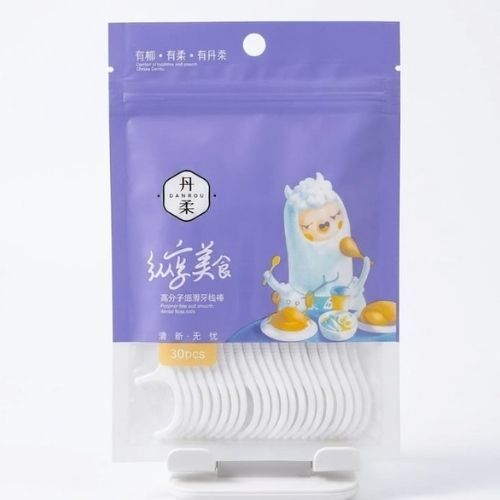 Toothpicks with floss, 30 pieces per pack