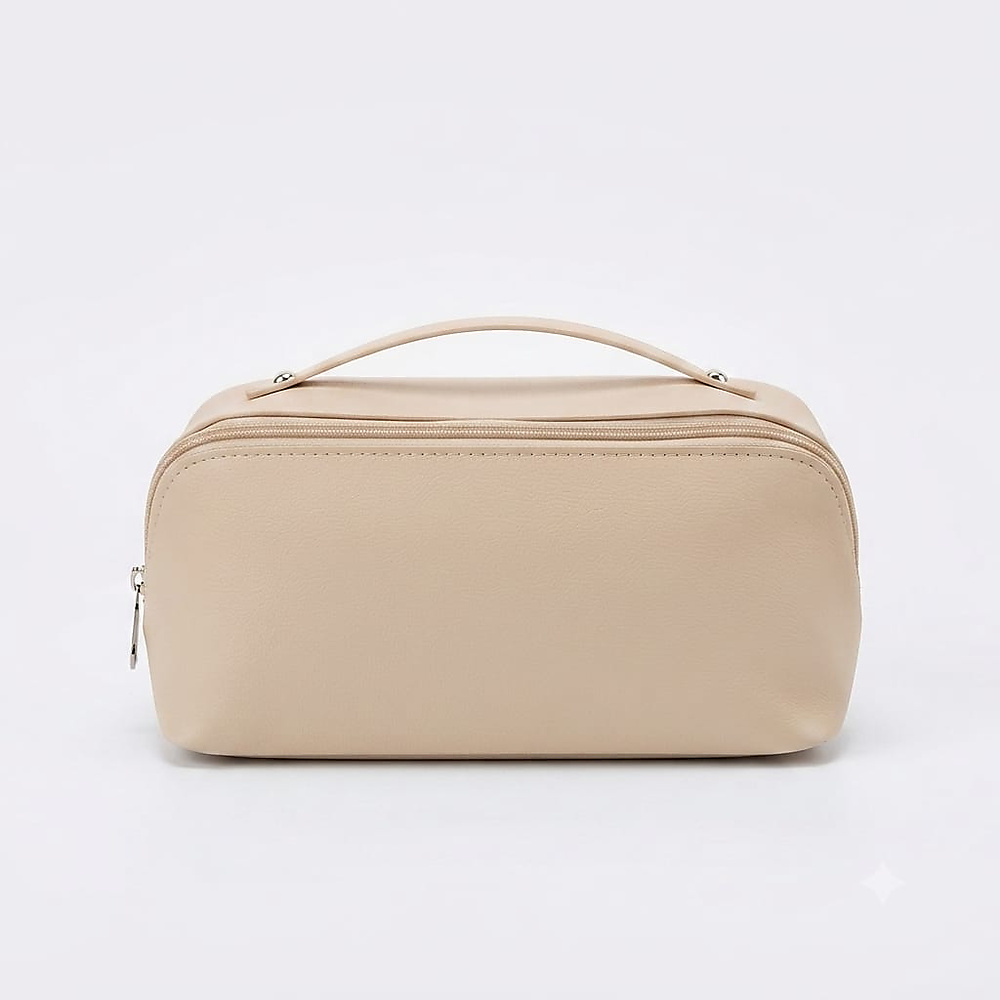 Versatile cosmetic bag or small storage pouch – light beige.