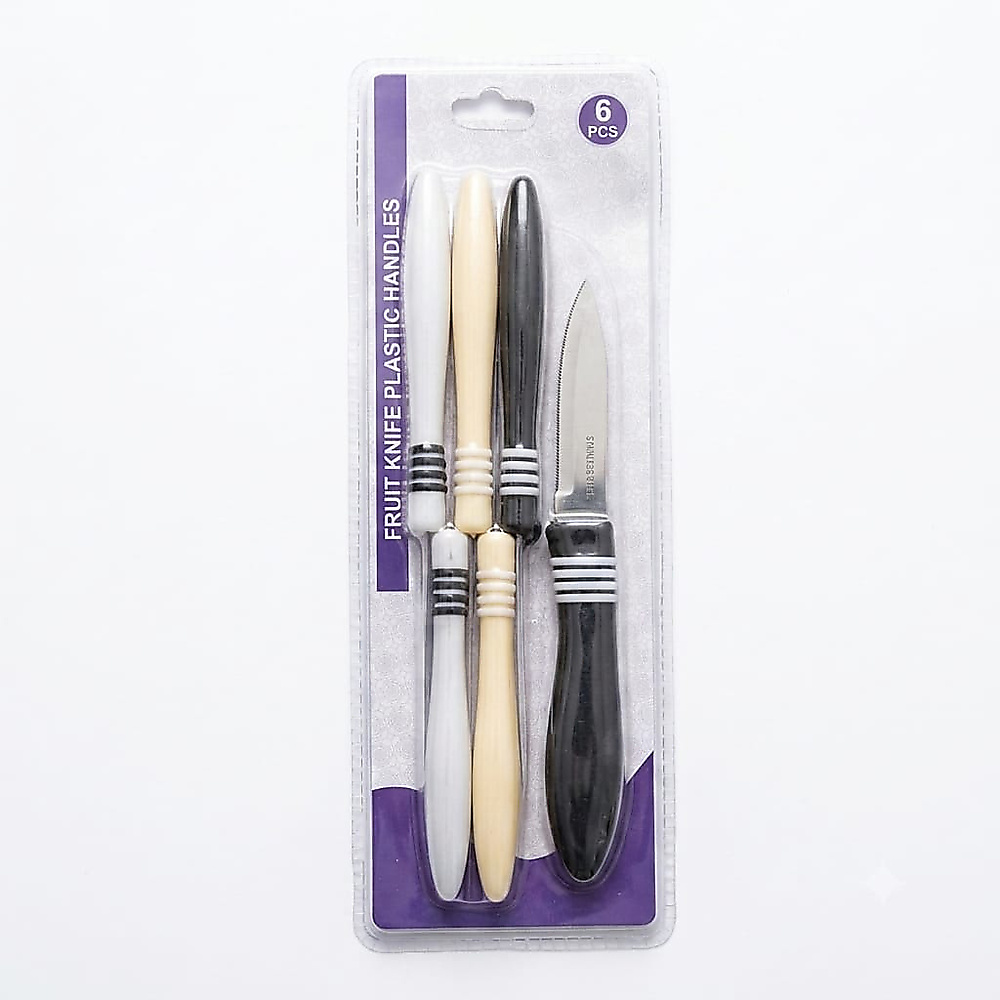Fruit knives with plastic handles (6 pieces)