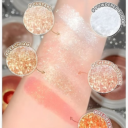 SHEGLAM Glowchi Bouncy Highlighter Mochi-like Formula Highlighter Long-lasting Shimmer Makeup-Custar