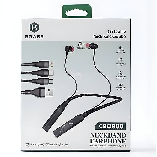 براسس سماعة أذن CBO800 مع طوق للرقبة وكابل 3 في 1
