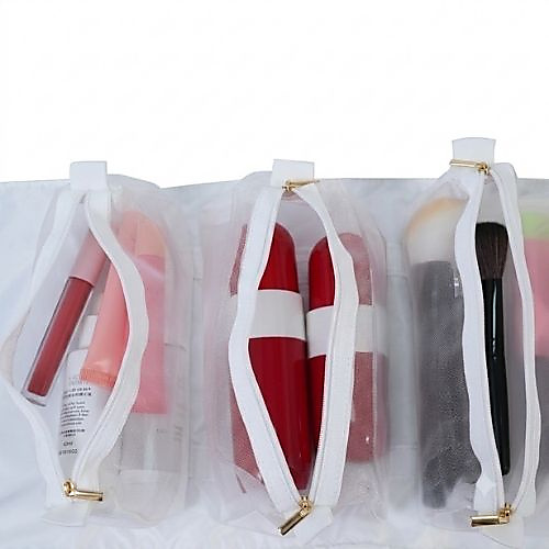 Compact, detachable, and hangable travel toiletry bag – Pink