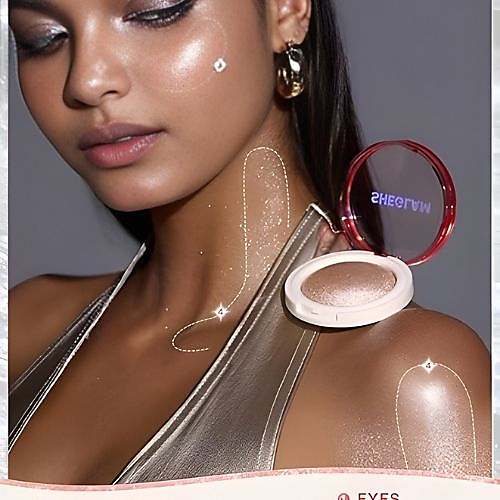 SHEGLAM Glowchi Bouncy Highlighter Mochi-like Formula Highlighter Long-lasting Shimmer Makeup-Peach