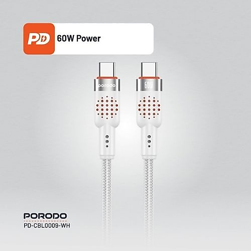 كابل بورودو USB-C إلى USB-C مضفر من الألومنيوم 60 واط