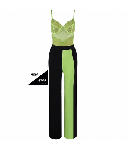 بدلة قطعتين بنطلون باندج مع بودي سوت فسفوري