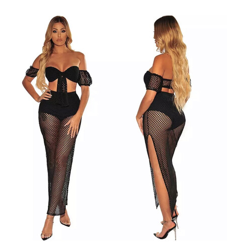 غطاء للبحر قطعتين لون اسود