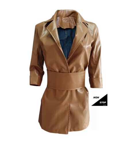 بليزر بني جلد