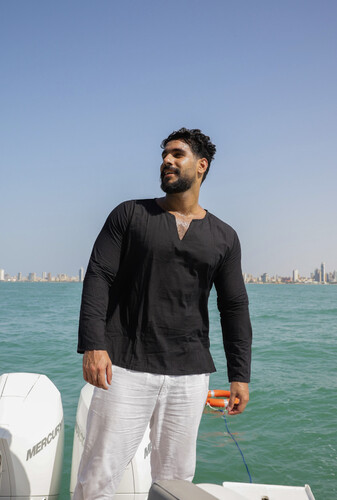 قميص قطن خفيف صيفي لون اسود