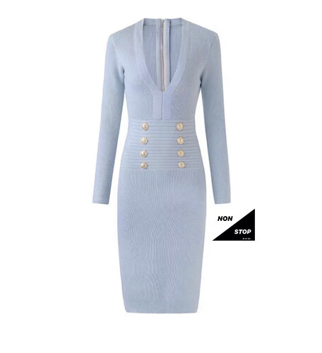 فستان ميدي ازرق فاتح