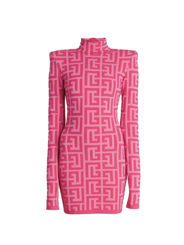 105 فستان وردي اكمام طويله