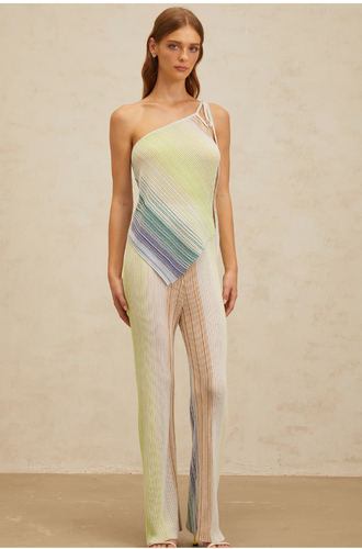 Set missoni style pant with top Green