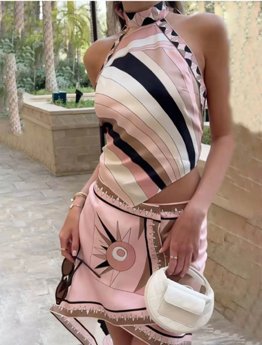 Pucci set skirt with top baby pink