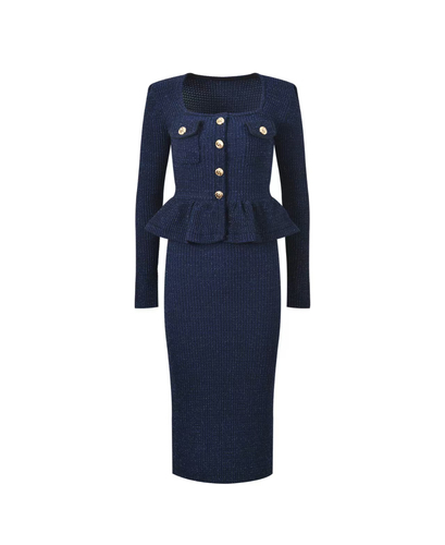 Dark blue dress with glitter