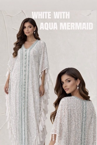 White with aqua mermaid