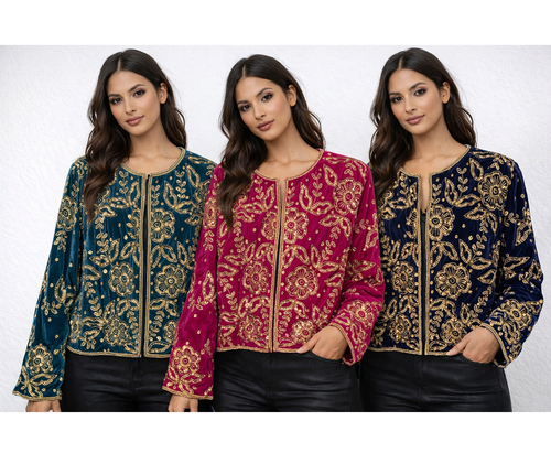 جاكيتات مطرر ب سواروفسكي خام الهند