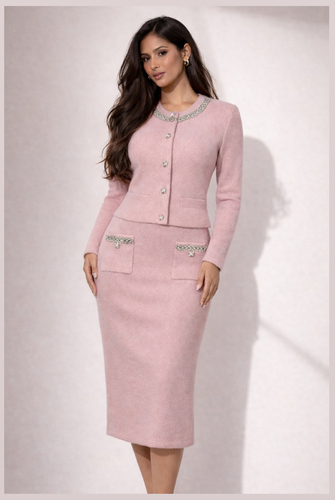 سيت توب و تنوه مع ازرار شوارفسكي