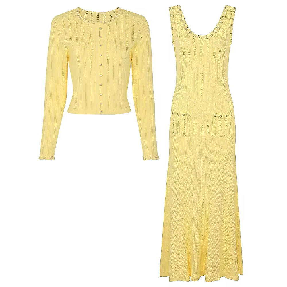 Set dress with jacket yellow 01
