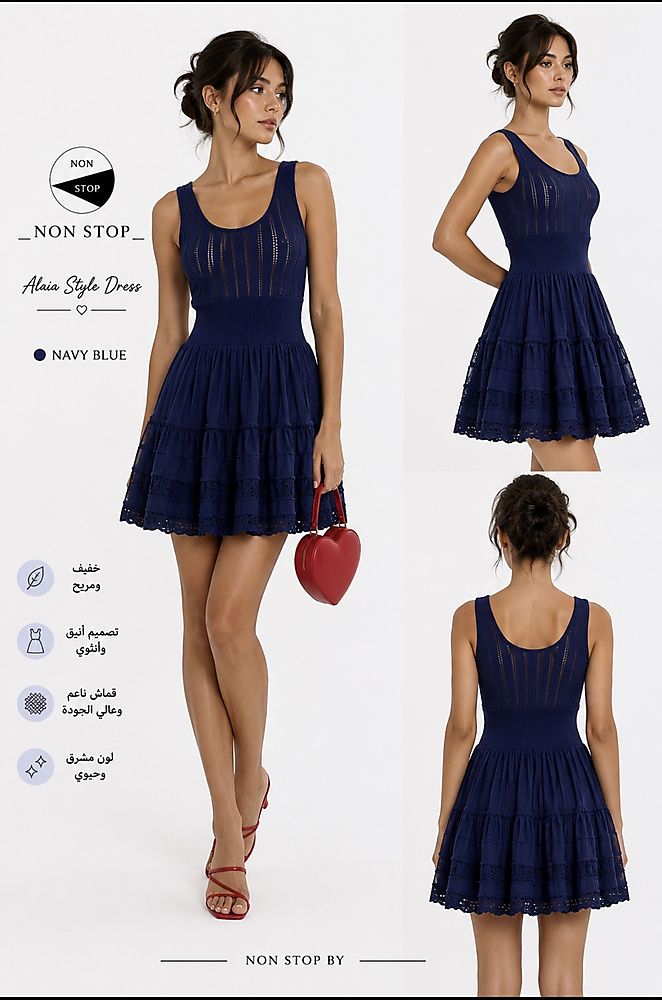 Alaia style blue dress