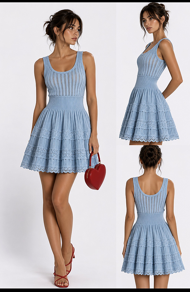 Light blue dress Alaia style