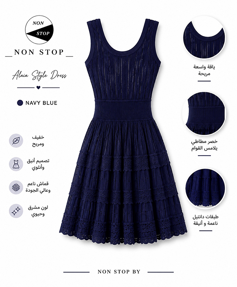 Alaia style blue dress