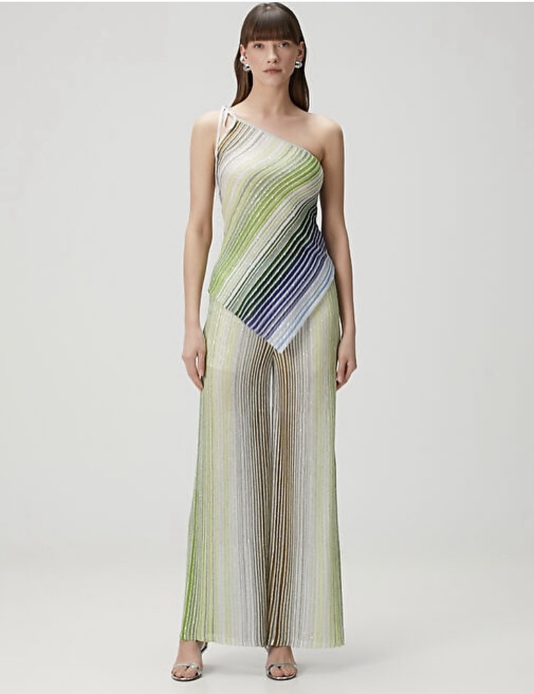 Green Set missoni style pant with top