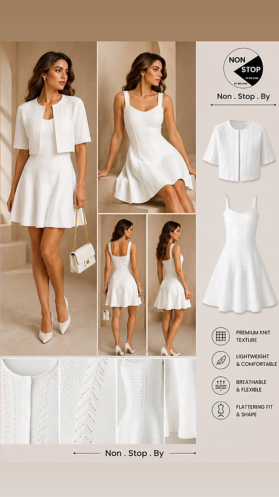 Set white dress with jacket