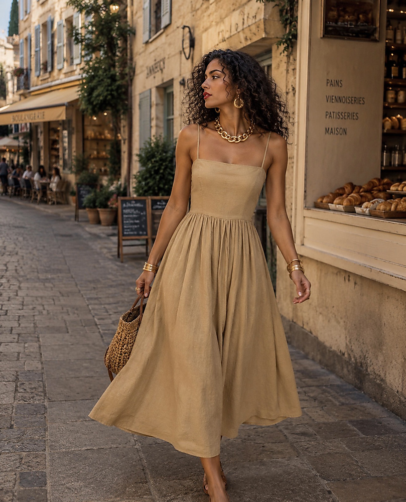 Linen cotton summer dress