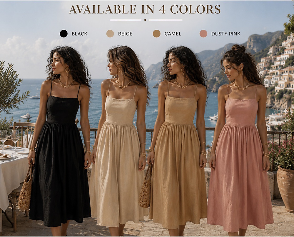 Linen cotton summer dress