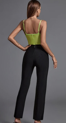 بدلة قطعتين بنطلون باندج مع بودي سوت فسفوري